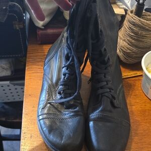 Women's Black Lace-Up Boots